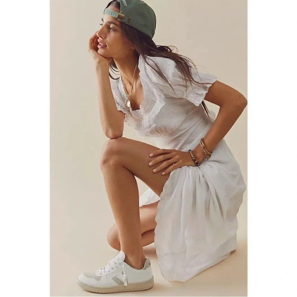 Free People Now And Forever Midi Dress Ivory NWOT